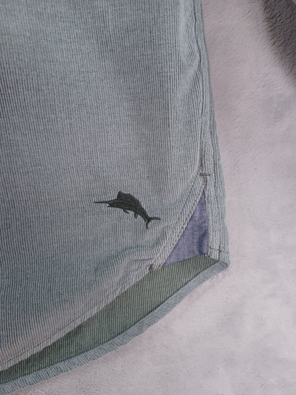 Tommy Bahama Corduroy Button Up Shirt Med Cotton Green Coastal Resort Coastline - Picture 7 of 15